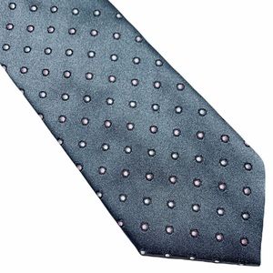 Pietro Di Como Roma Milano Polka Dot Gray Polyester Men's Neck Tie